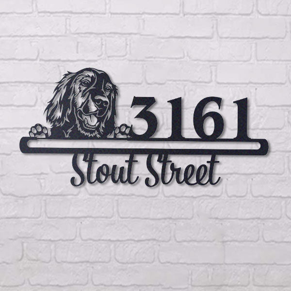 Cute Irish Setter 2    Address Sign, House Number Sign, Address Plaque, Dog Lovers Gift