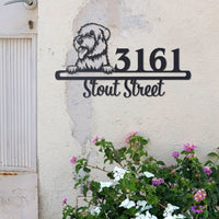Thumbnail for Cute Wheaten    Address Sign, House Number Sign, Address Plaque, Dog Lovers Gift