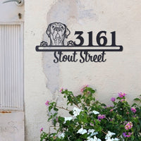Cute Bordeaux Great Dane Address Sign, House Number Sign, Address Plaque, Dog Lovers Gift