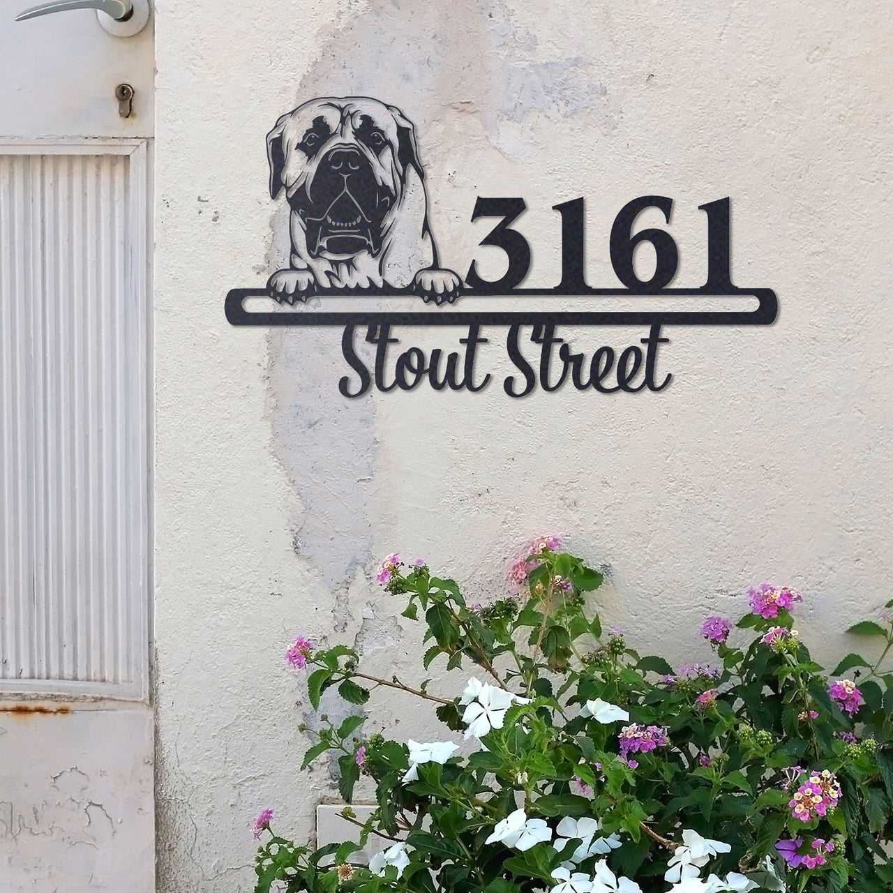 Cute Boerboel    Address Sign, House Number Sign, Address Plaque, Dog Lovers Gift