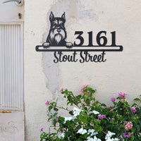 Cute Miniature Schnauze 2 Address Sign, House Number Sign, Address Plaque, Dog Lovers Gift