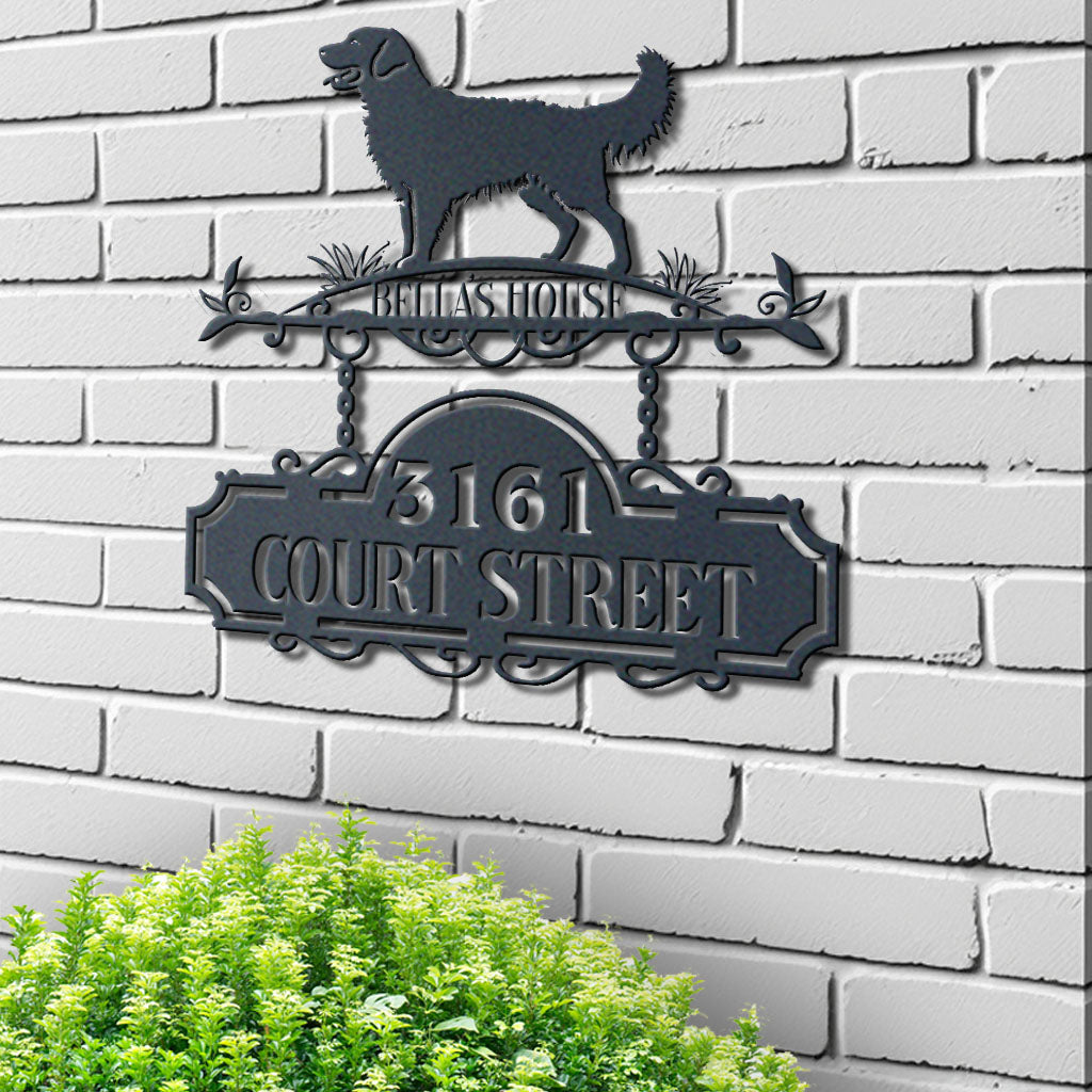 Dog's House  Address Sign, House Number Sign, Address Plaque, Dog Lovers Gift