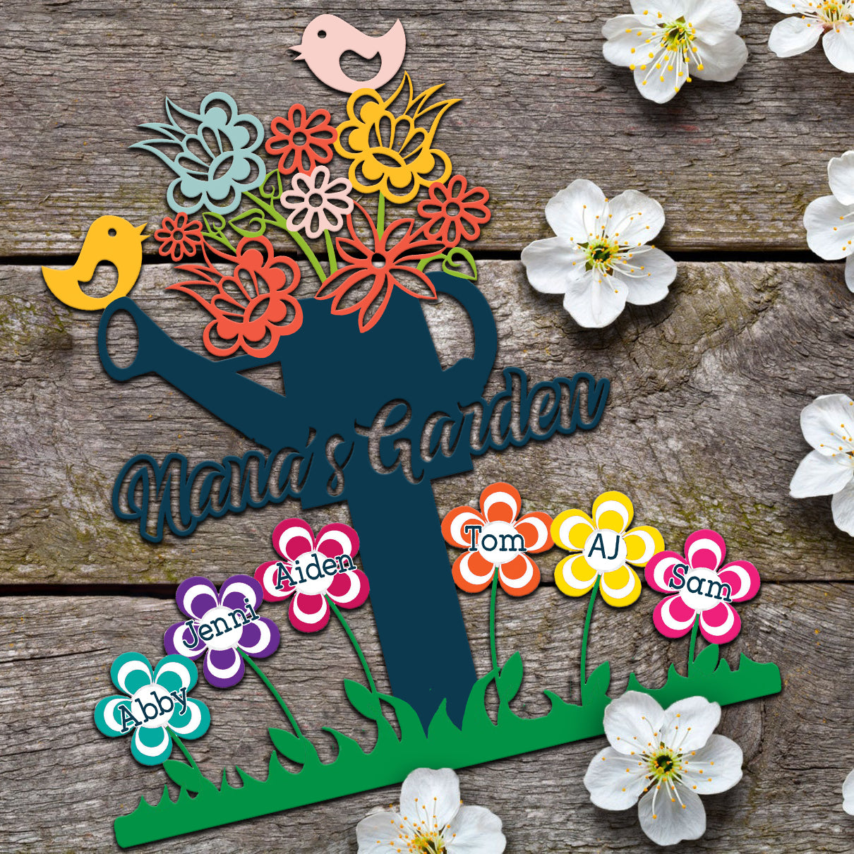 Family Color Metal Sign Garden Stake Nana's Garden Idea For Garden Decoration Personalized