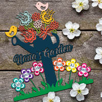 Thumbnail for Family Color Metal Sign Garden Stake Nana's Garden Idea For Garden Decoration Personalized