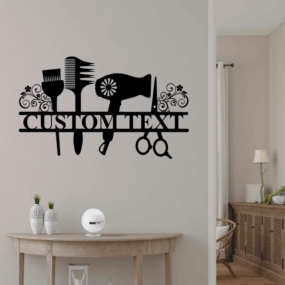 Hair Stylist Barber Metal Sign Name Personalized