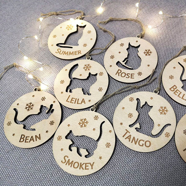 Cat lovers Personalized Name Christmas Ornament