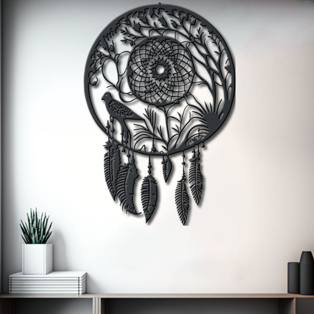 Dream Catcher Metal Sign Bird Metal Decoration