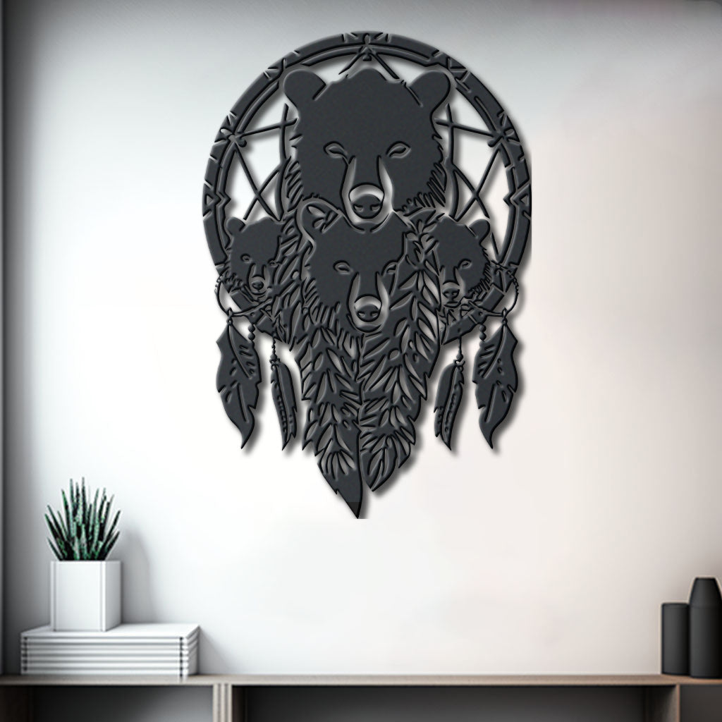 Dream Catcher Metal Sign Bear Metal Decoration