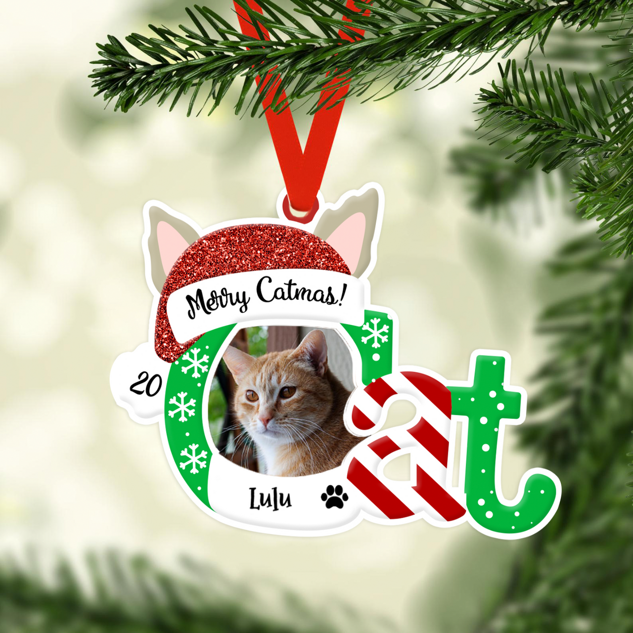 Cat Lovers Personalized Christmas ornament Merry Catmas 2020